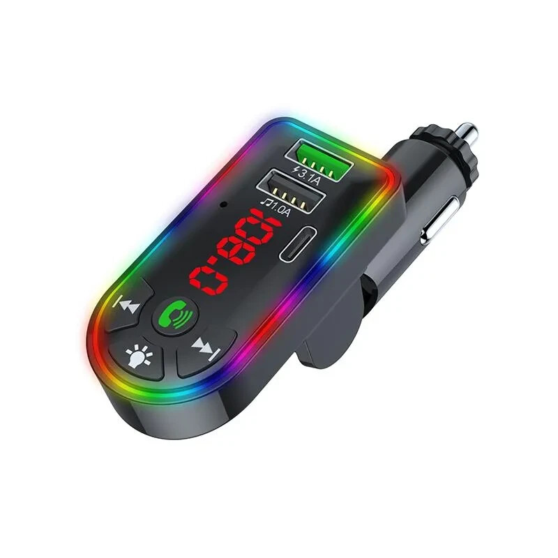 Car F7 Charger Bluetooth FM Transmitter Dual USB Quick Charging Type C PD Ports