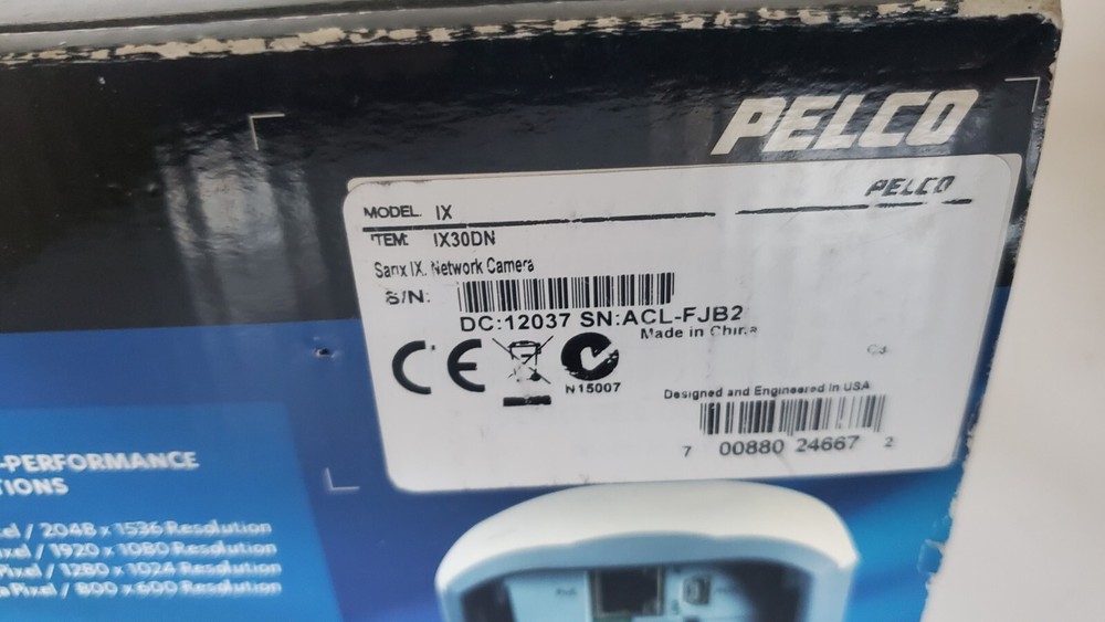 Pelco IX30DN Sanix Network Camera WITHOUT LENS