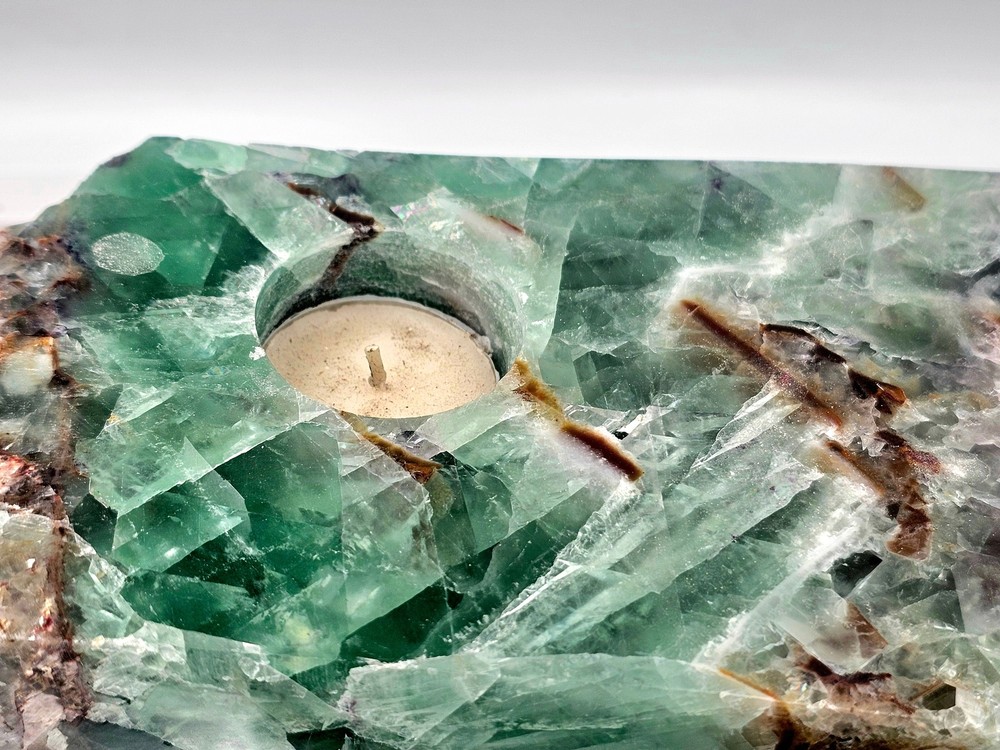 Large Fluorite Crystal Candle Holder
