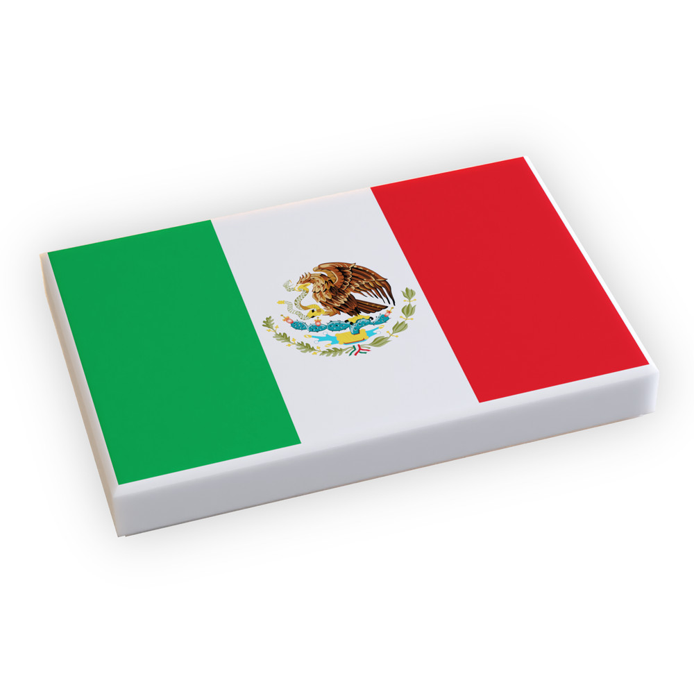 Mexico Flag (2x3 Tile) made using LEGO part
