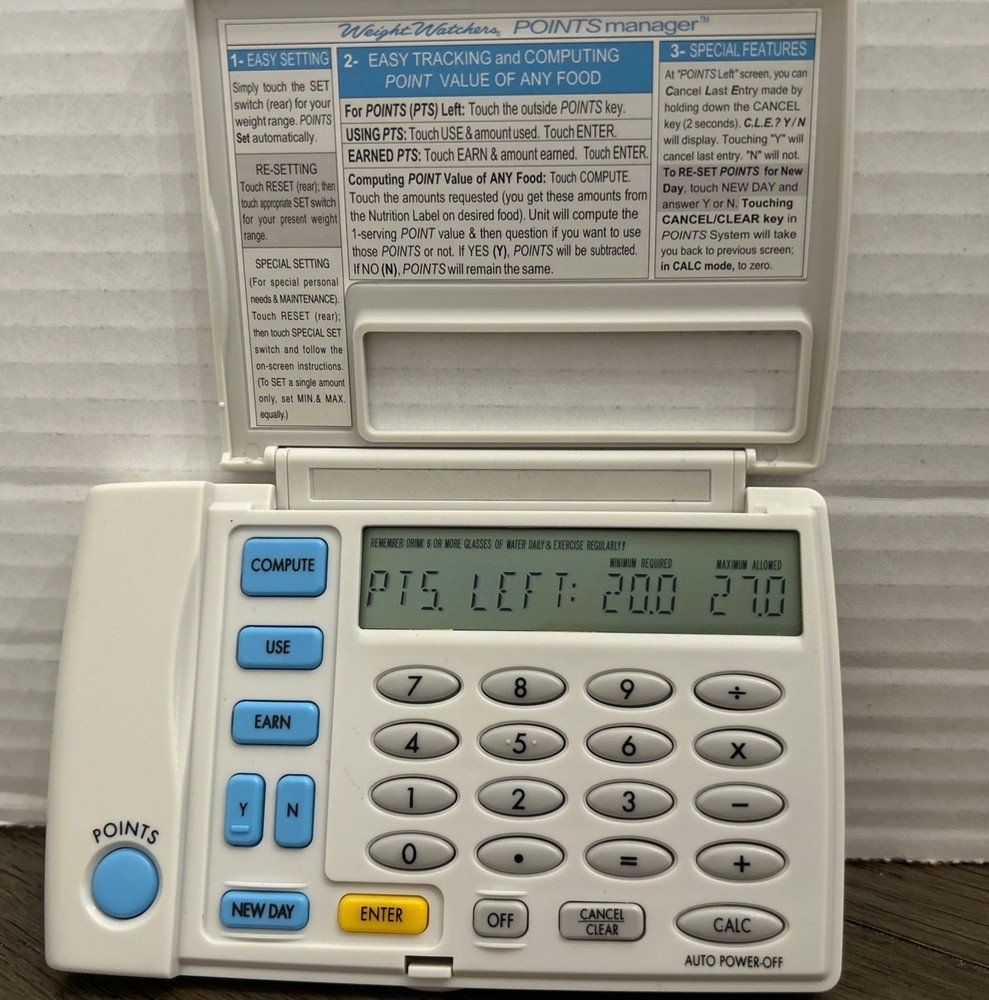 1997 Weight Watchers Points Manager Calculator Model 1818 WORKING