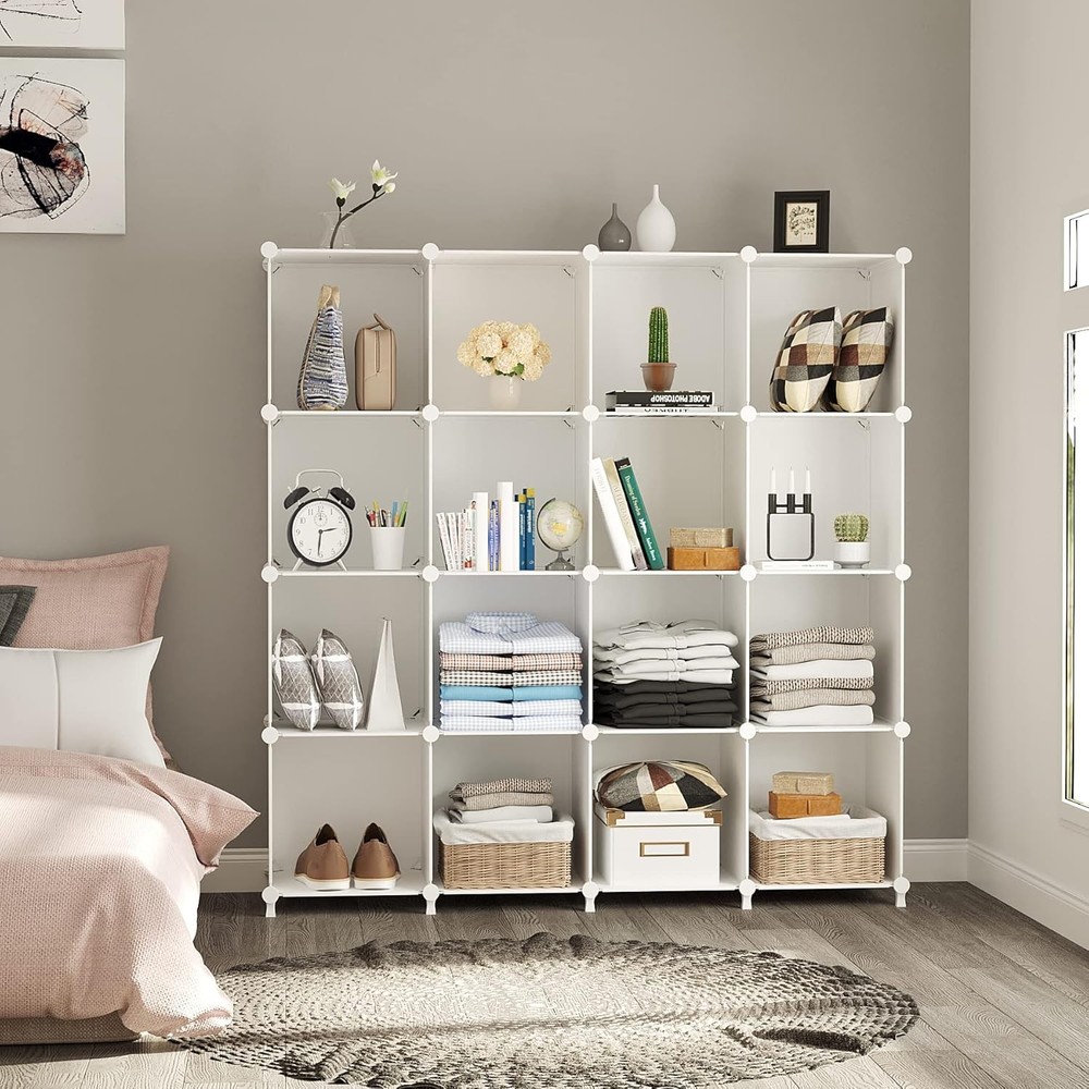 Cube Storage Organizer 16 Cube Closet Organizer Stackable Storage Cube Shelves
