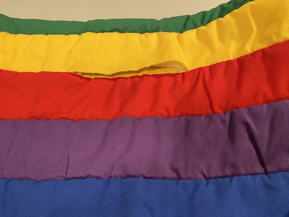 Handmade Rainbow Stripes Pride Blanket Throw Colorful