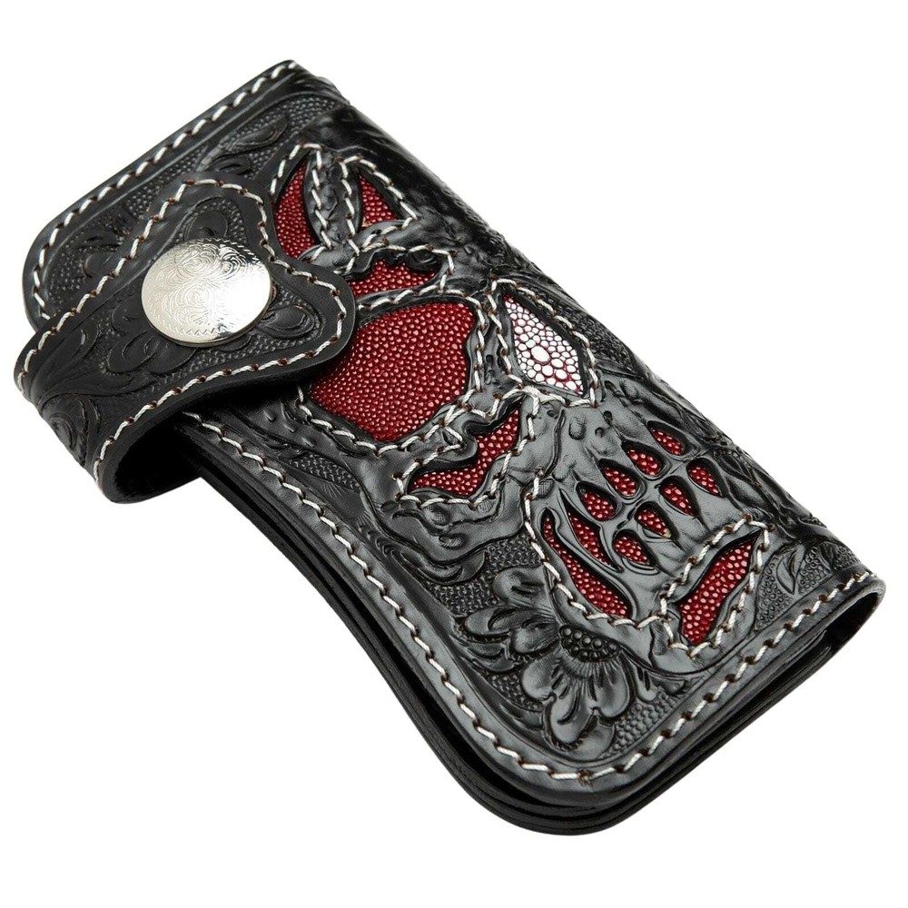 Black Phantom Genuine Leather Chain Wallets
