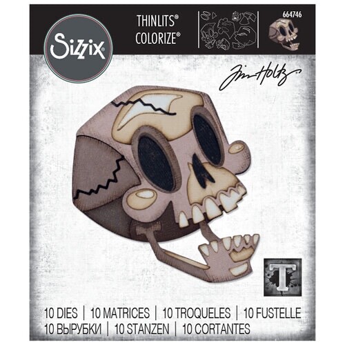 TIM HOLTZ HALLOWEEN "SKELLY" COLORIZE THINLITS 10 DIES SIZZIX GET YOUR SCARE ON!