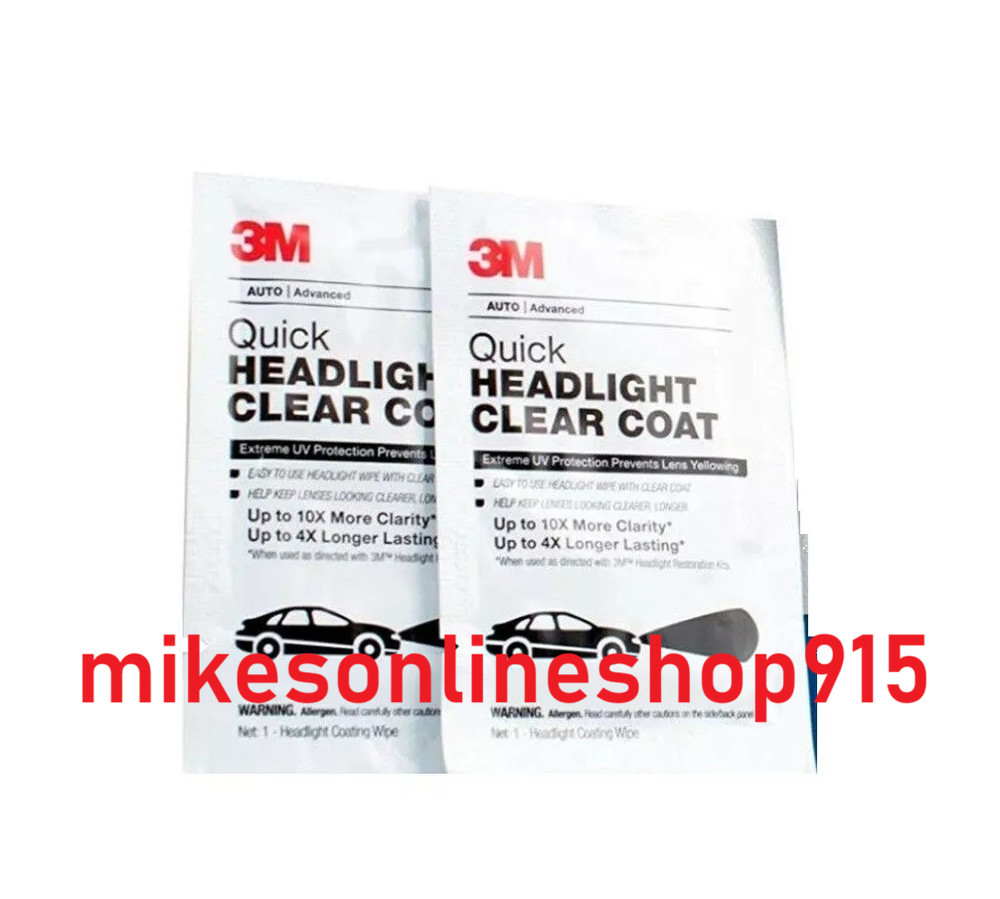 3M Quick Headlight Clear Coat Wipes 2x Pack