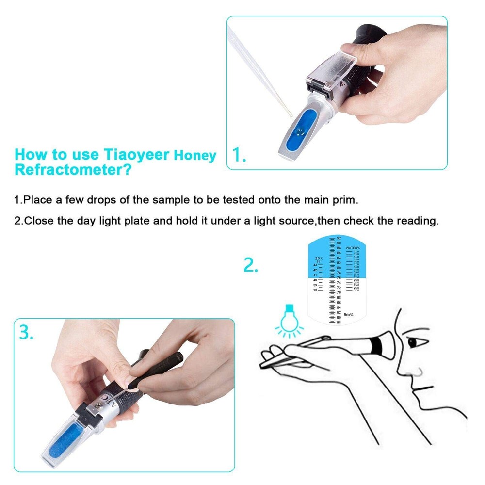 Precision Honey Refractometer with ATC - Accurate Brix Tester for Home & Pro Use