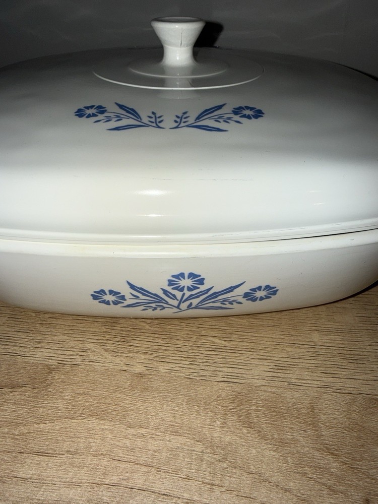 Corning Ware Blue Cornflower Pyroceram 10" Casserole Baking Dish