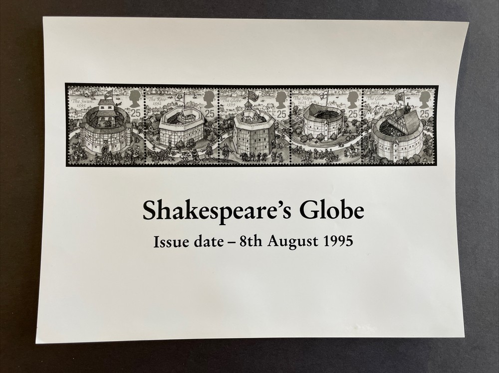 1995 Collectors Glossy of Shakespeare’s Globe Stamps