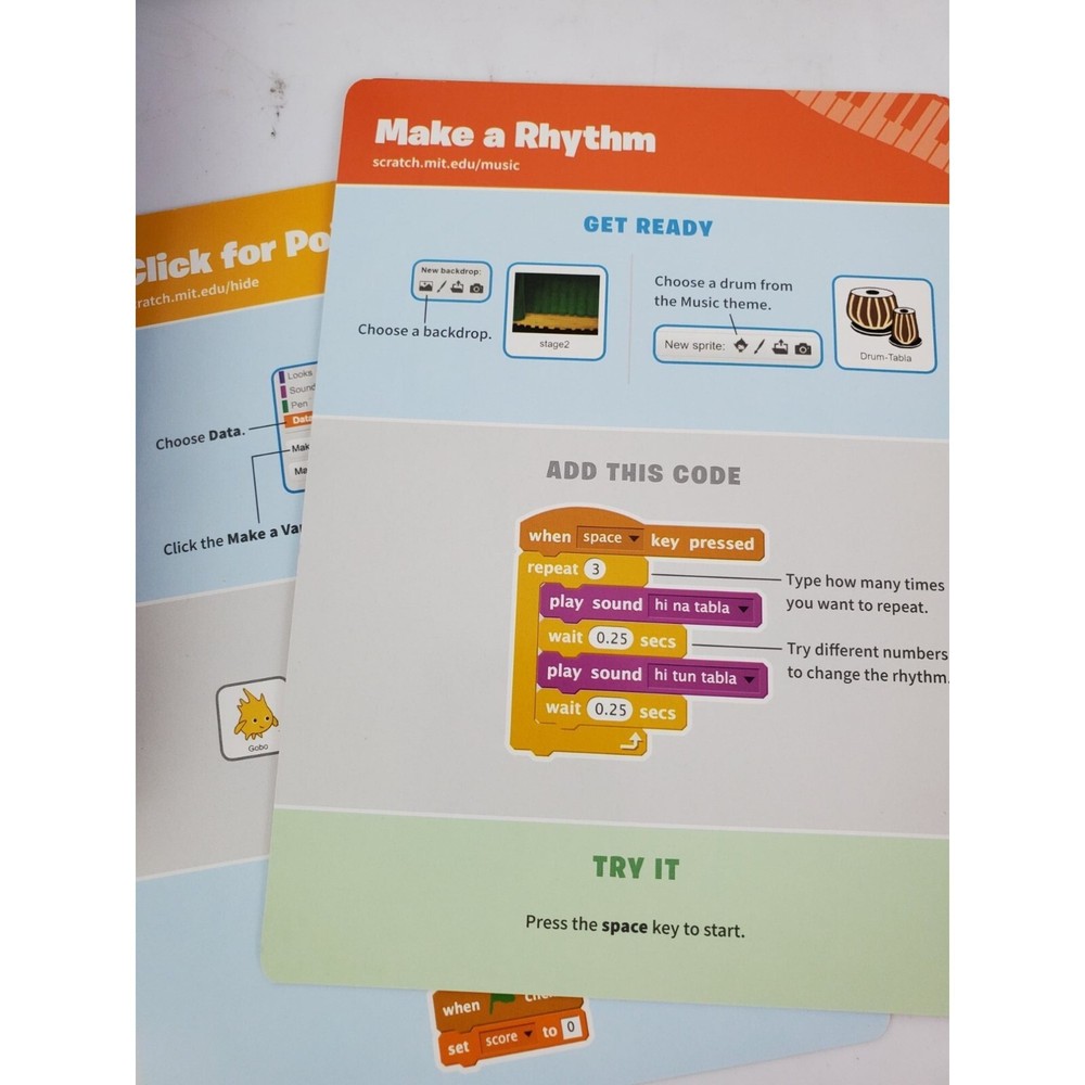 Scratch Coding Cards Ages 8+ Beginner Level Learn to Code STEM4