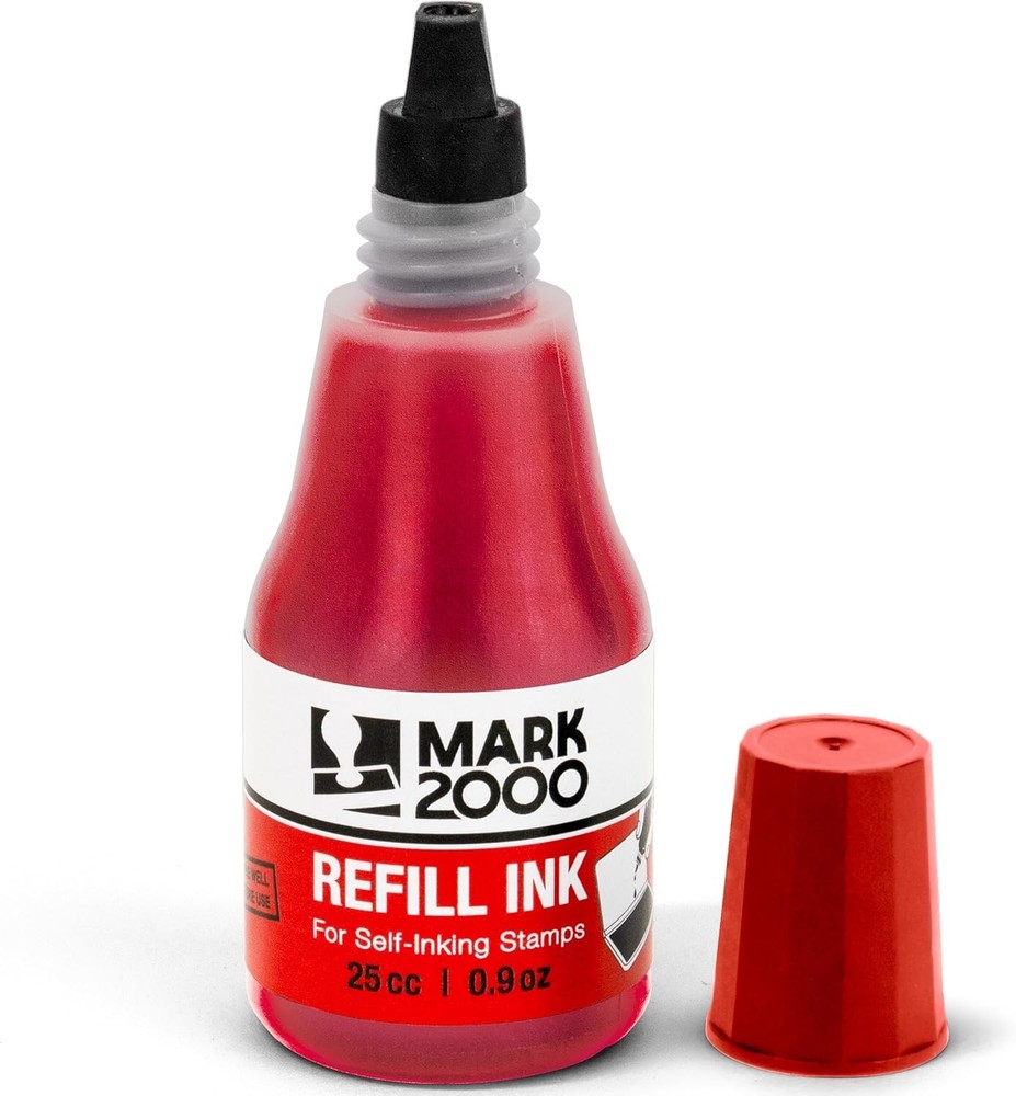 Self-Inking Refill Ink - Red - 25cc 0.9oz
