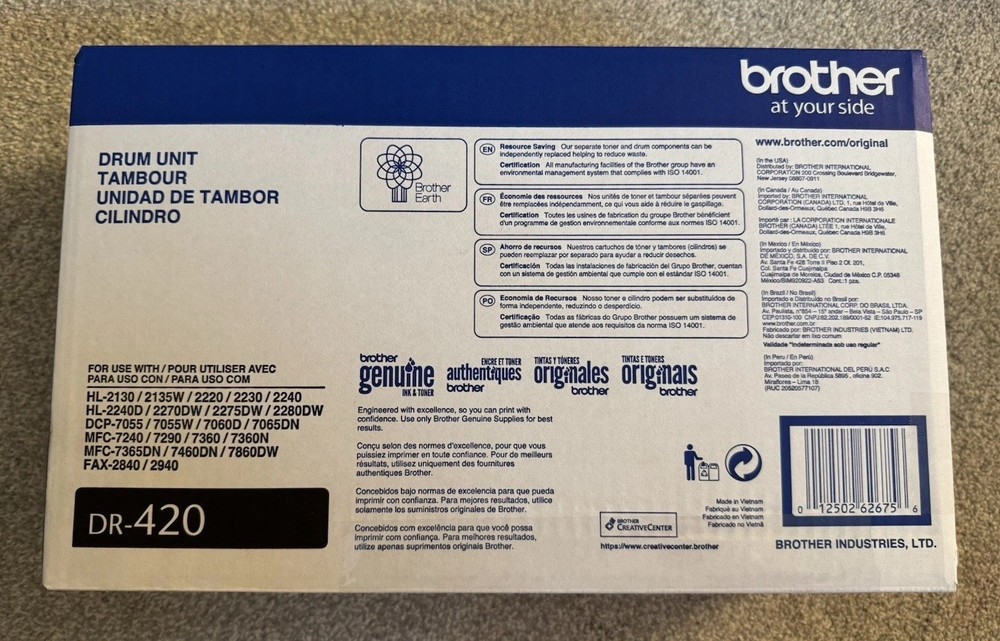 NEW/OPEN BOX Brother DR-420 Drum Unit (DR420) for Printer/Copier