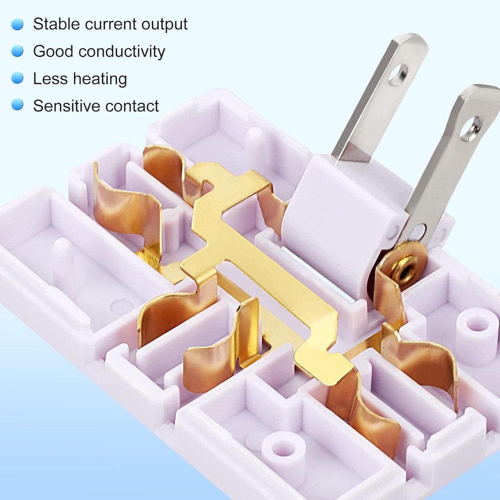 3 Pack AC Flat Wall Outlet Extender Flat Plug Adapter Outlet, Fold-Able 3 Way Wa