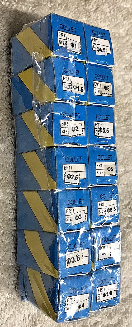 14 Piece Set ER11 Spring Collets For Milling Machines