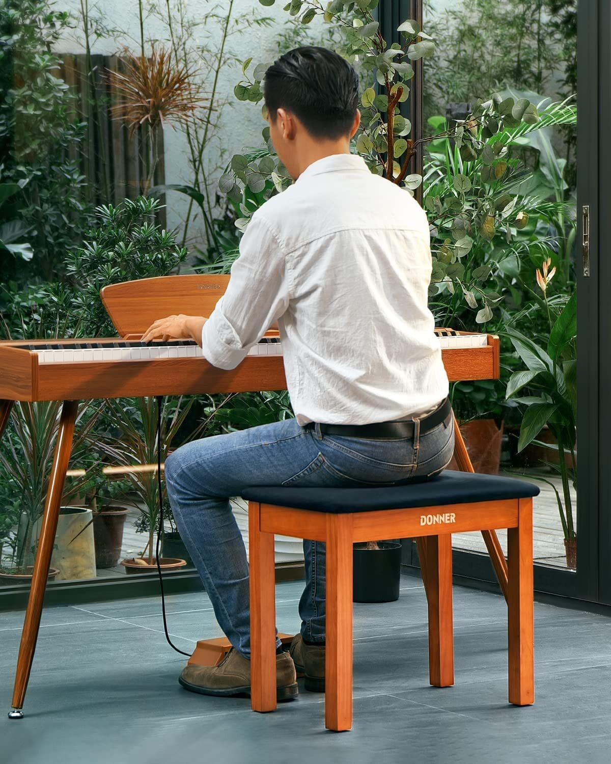 🎹Donner DDP-80 Piano Keyboard Bench + Storage Bookcase Comfortable Sturdy Stool