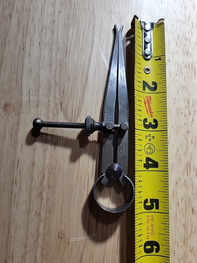 Union Tool Co Inside Caliper 5 inch Compass Machinist Drafting Tool Flat Leg