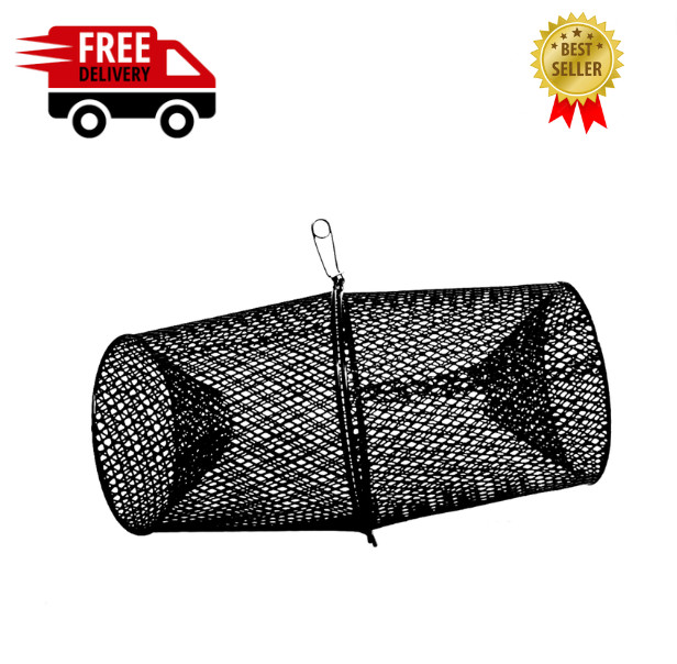 Minnow Trap Torpedo Bait Cast Cage Fishing Shrimp Crawdad Crab Fish Dip Net Trap