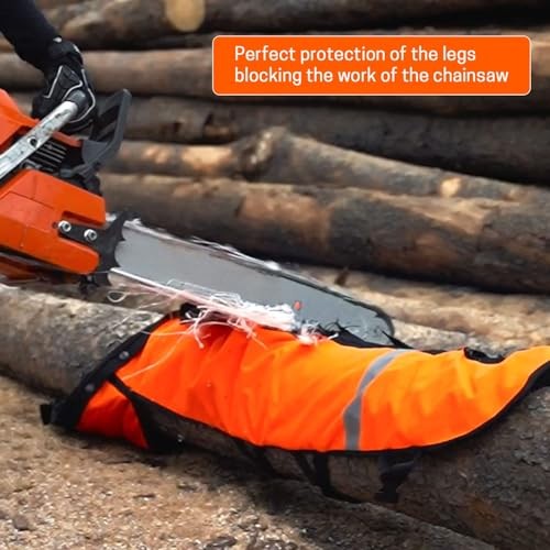 Technical Version Chainsaw Chaps, Protective Chainsaw Medium Orange Black