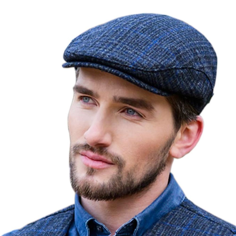 Irish Trinity Flat Cap, Green Tweed Medium 4341 Blue