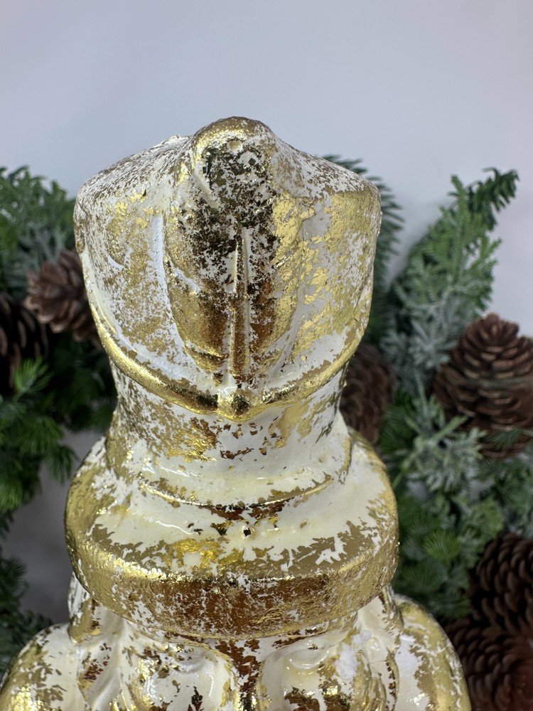 19" Whitewash Gold Nutcracker – Elegant Holiday Decor, Christmas Nutcracker, NEW