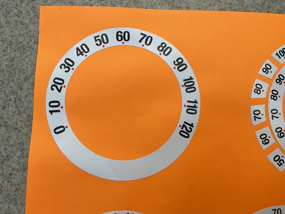 SPEEDO OVERLAY CONVERSION KIT STICKERS MPH or KPH WHITE SPEEDOMETER DIALS