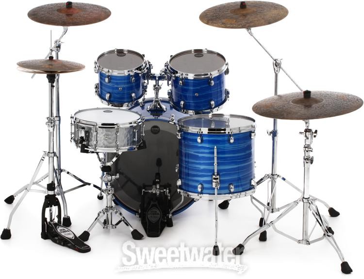 Tama Starclassic Walnut/Birch Lacquer 4-piece Shell Pack - Lacquer Ocean Blue
