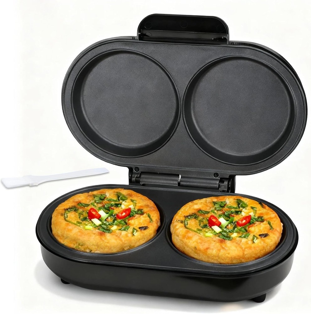Dual Omelette Pan with Non-Stick Coating & Indicator Light - Effortless Meals