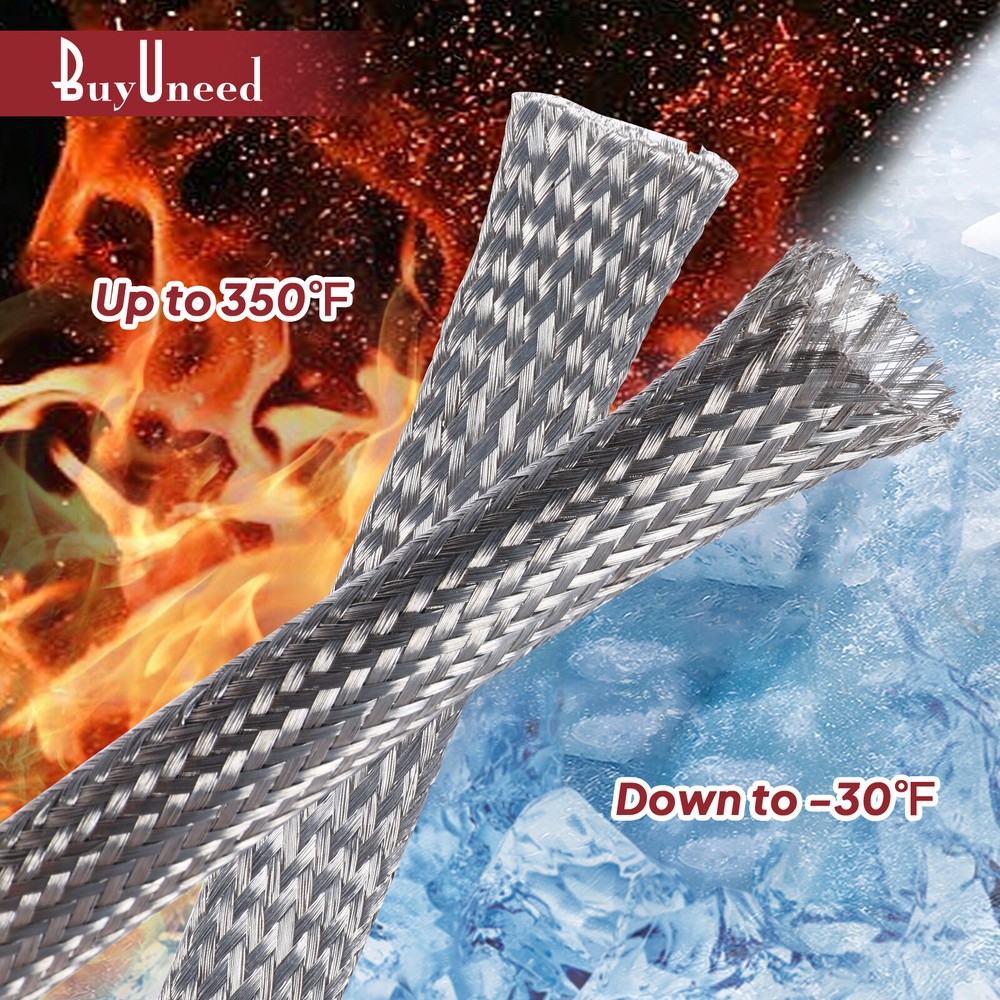 Expandable Cable Sleeve Braided Shield Tinned Copper Wire Ground Strap Lot