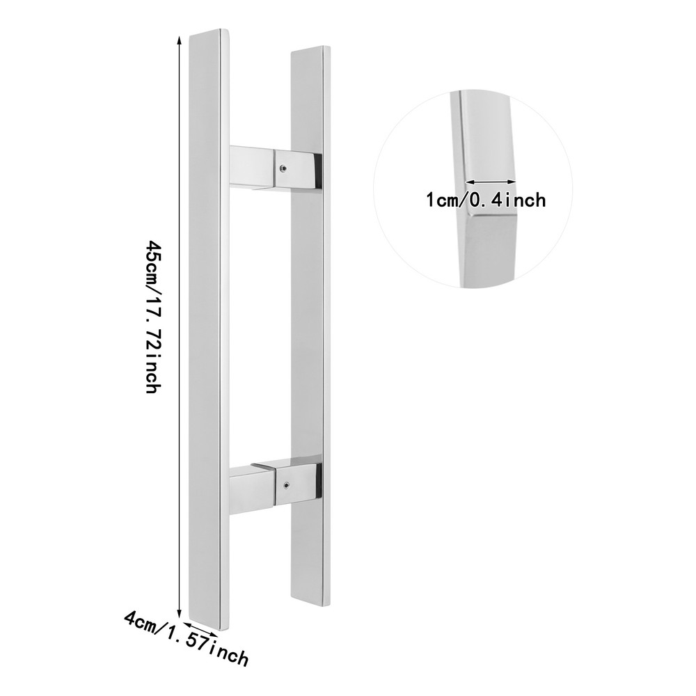 Stainless Steel Double Sided Push Pull Door Handle, H-shaped Door Pull Handle