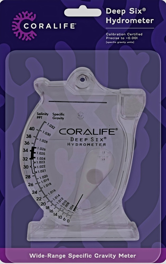 New, Coralife Deep Six Hydrometer, Specific Gravity Meter, Salinity Tester