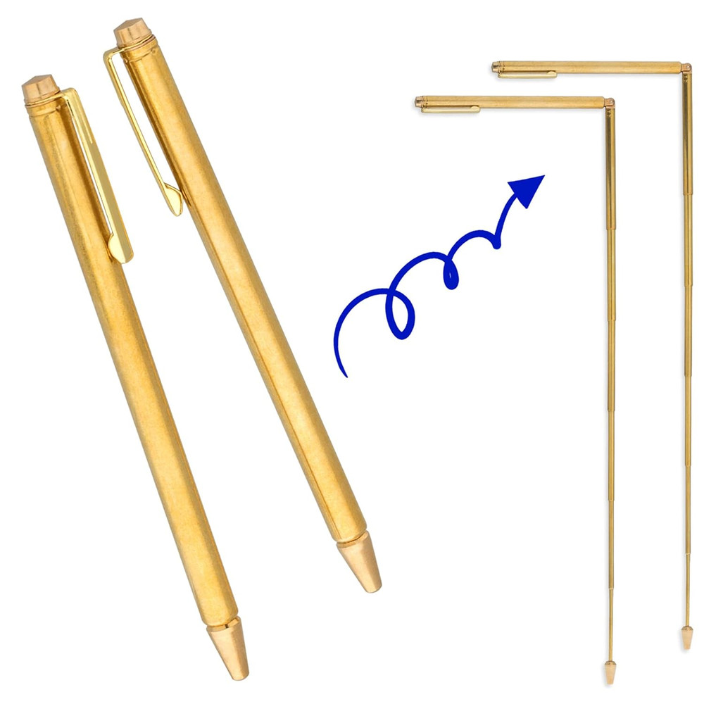 2PCS Retractable Dowsing Rods L-Shaped Divining Rods for Water Treasure Ghost