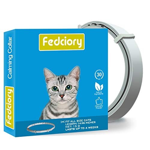 30-Day Calming Collar for Cats Natural Pheromone Lavender Lemongrass Kitty Gray