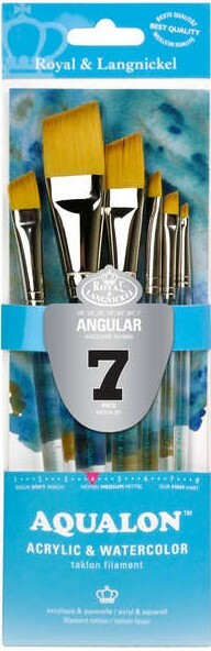 Royal & Langnickel Aqualon 7 pc. Angular Paint Brush Set RAQUA-301