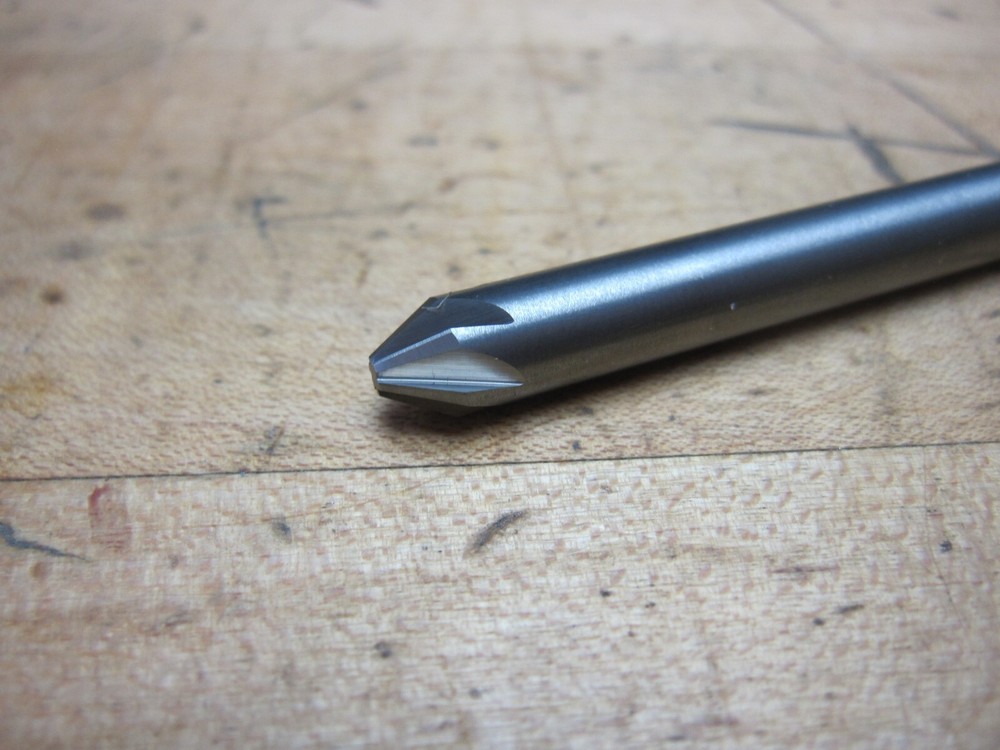 Micro 100 1/4" double end countersink solid carbide 6 fl 60 deg