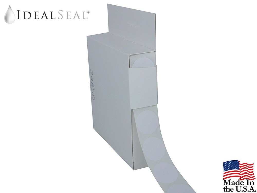 Coding Labels - White Color 1 Inch Round Circle 1000 Labels - Dispenser Box