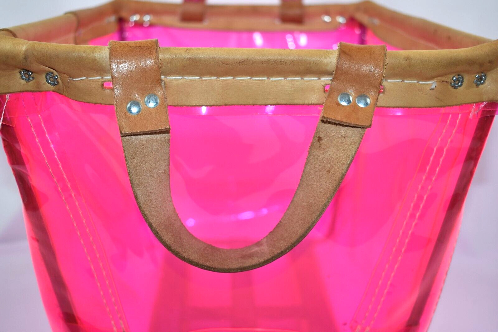 Victoria's Secret VS Barbie Pink Store Display Storage Bin Basket Leather Handle