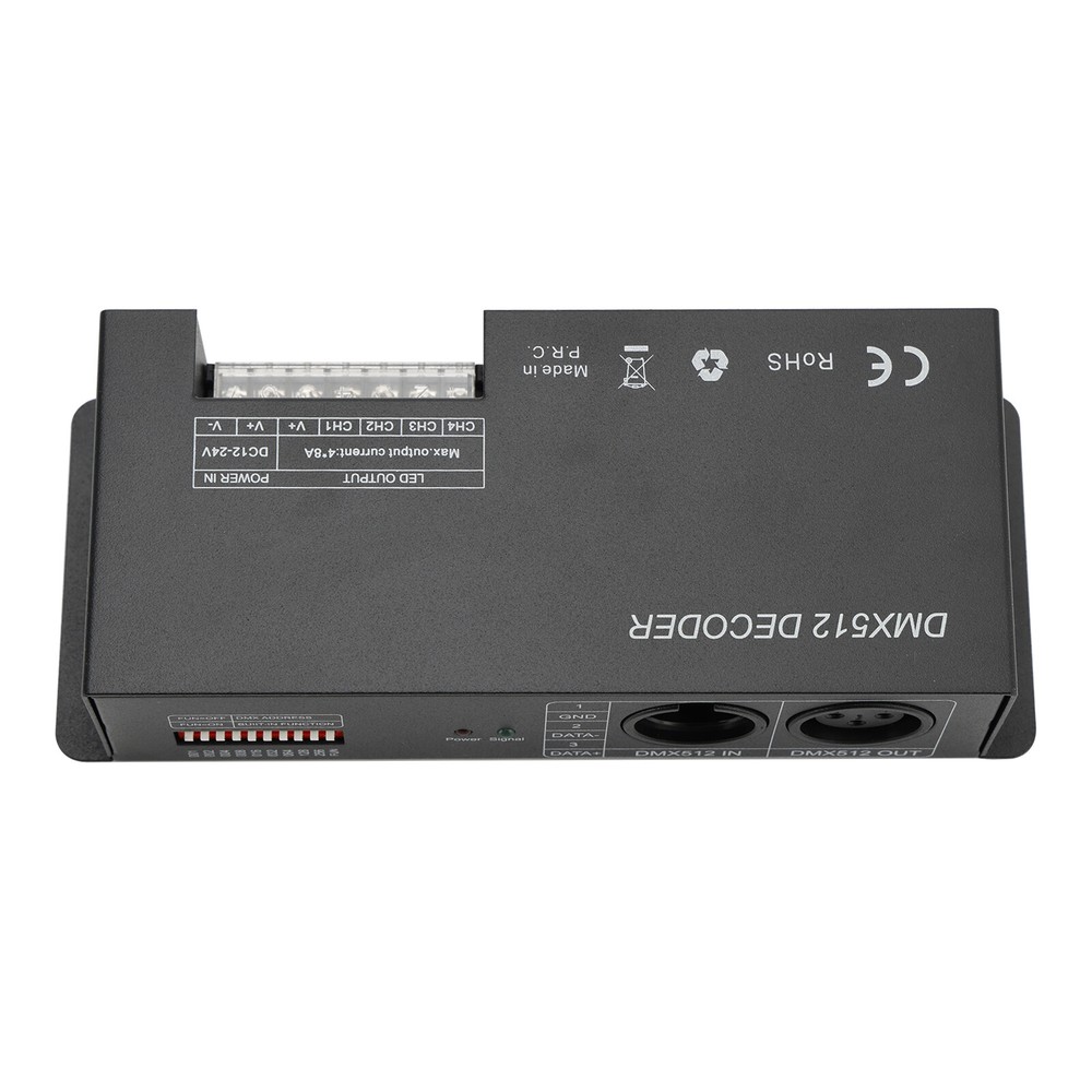 4 Channel DMX 512 Decoder RGBW PWM Dimmer Driver LED Strip Light Controller US