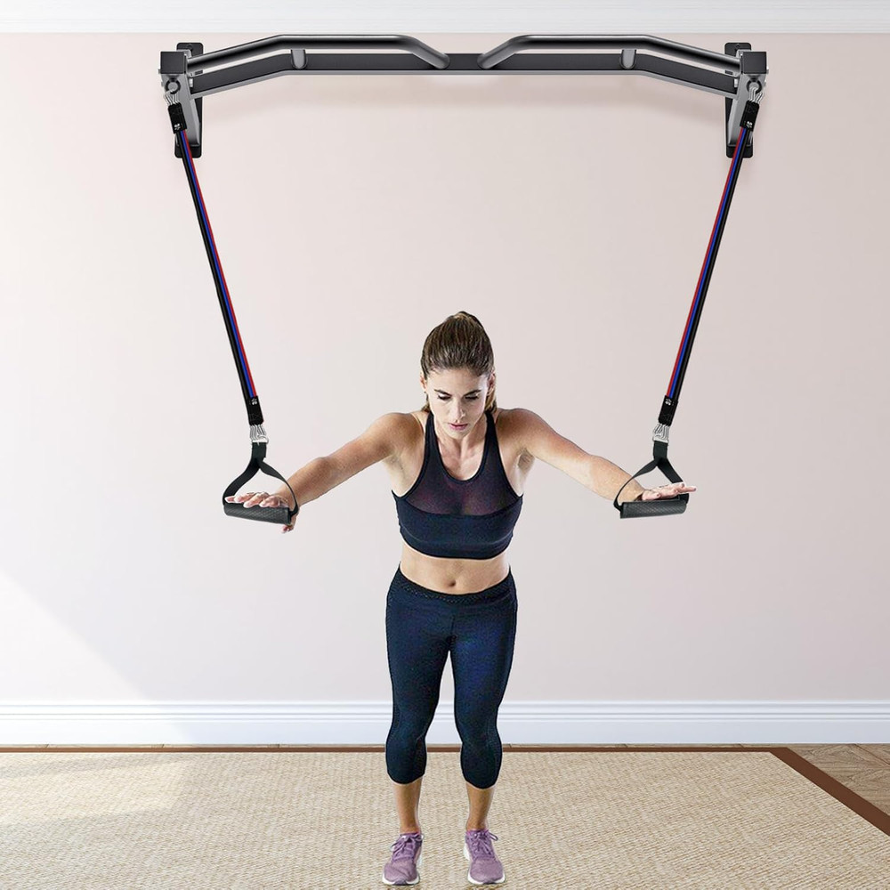 48" Wall Mounted Multifunction Cable Pulley System Gym, 48" Wall Mounted Pull up