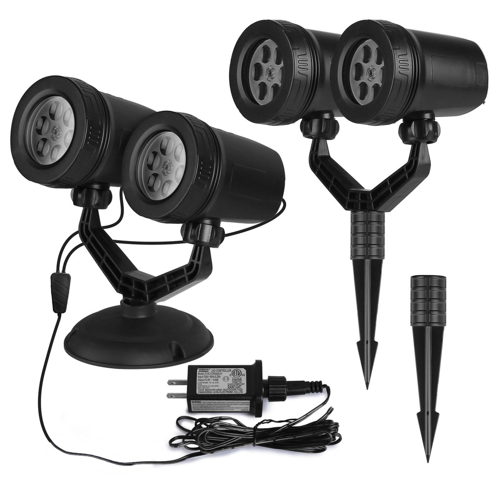 Christmas Light Snowflake Projector Light Dual-Head LED Stake Light Yard Light