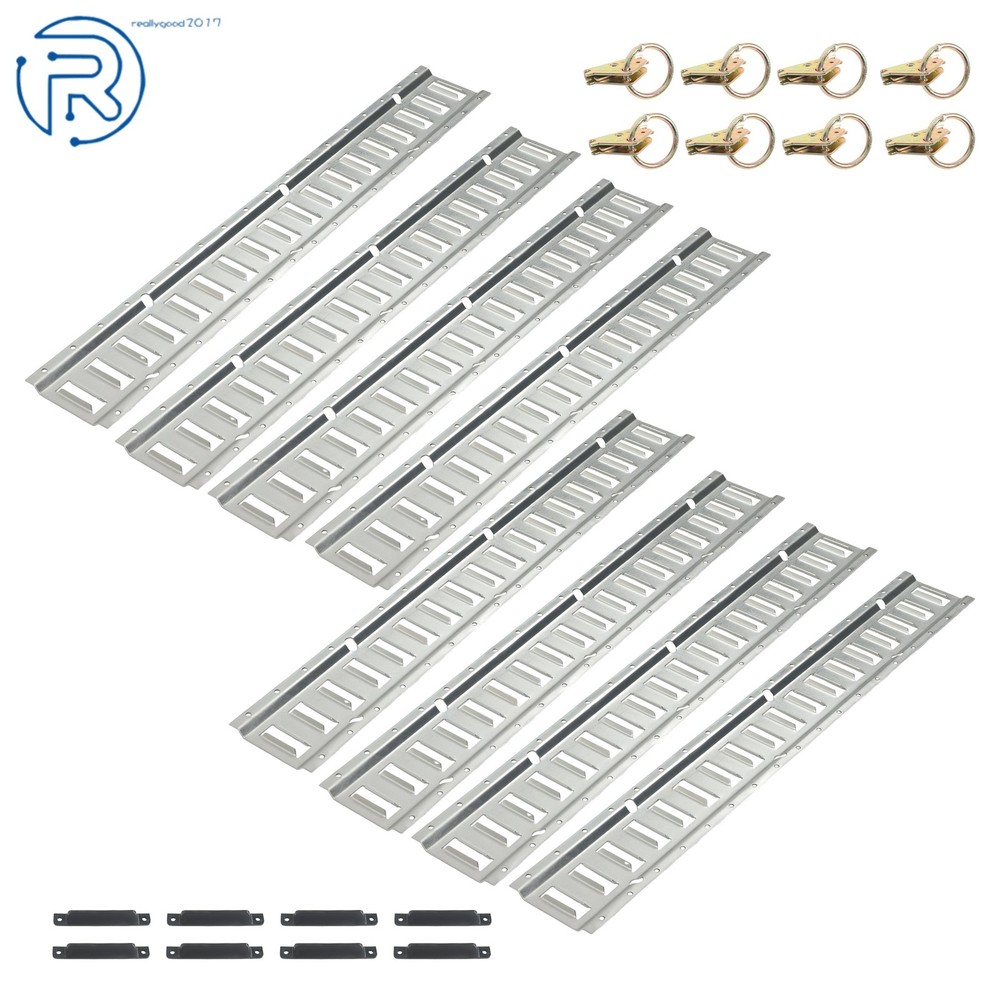New Steel E Track Tie Down Rail Kit Silver Galvanized 24 Pack 3' Secure Cargo