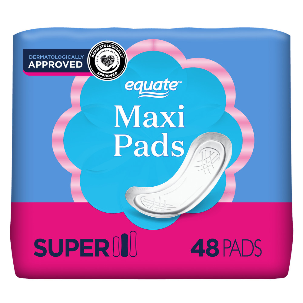 Equate Maxi Pads, Super Protection (48 Count)