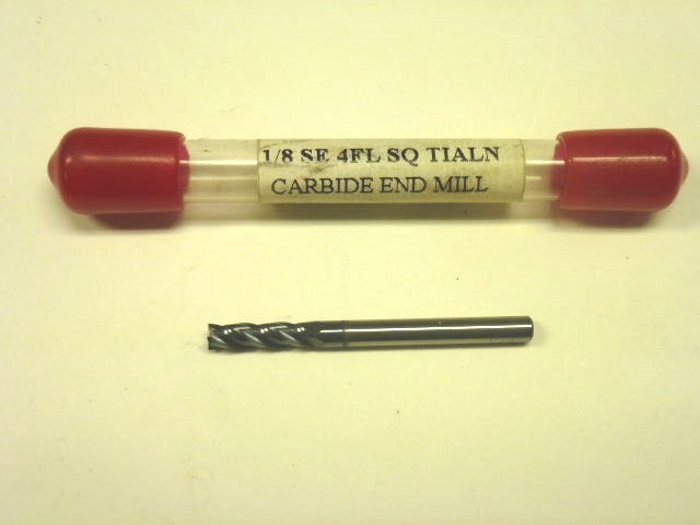 NOS! USA 1/8" SOLID CARBIDE END MILL, TiAlN