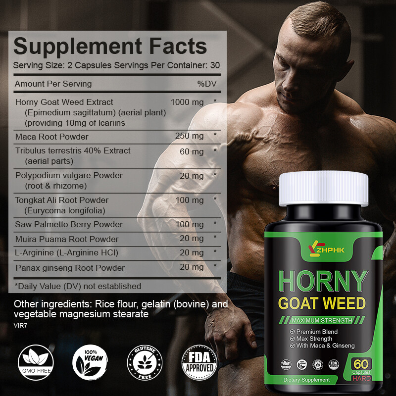 3X STRENGTH Horny Goat Weed Extract W/ Maca Root Powder,L-Arginine,Saw Palmetto