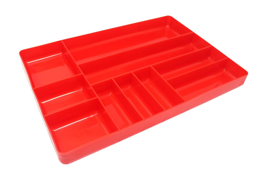JSP Manufacturing Red Stackable Lightweight 10 Compartment Organizer Tray