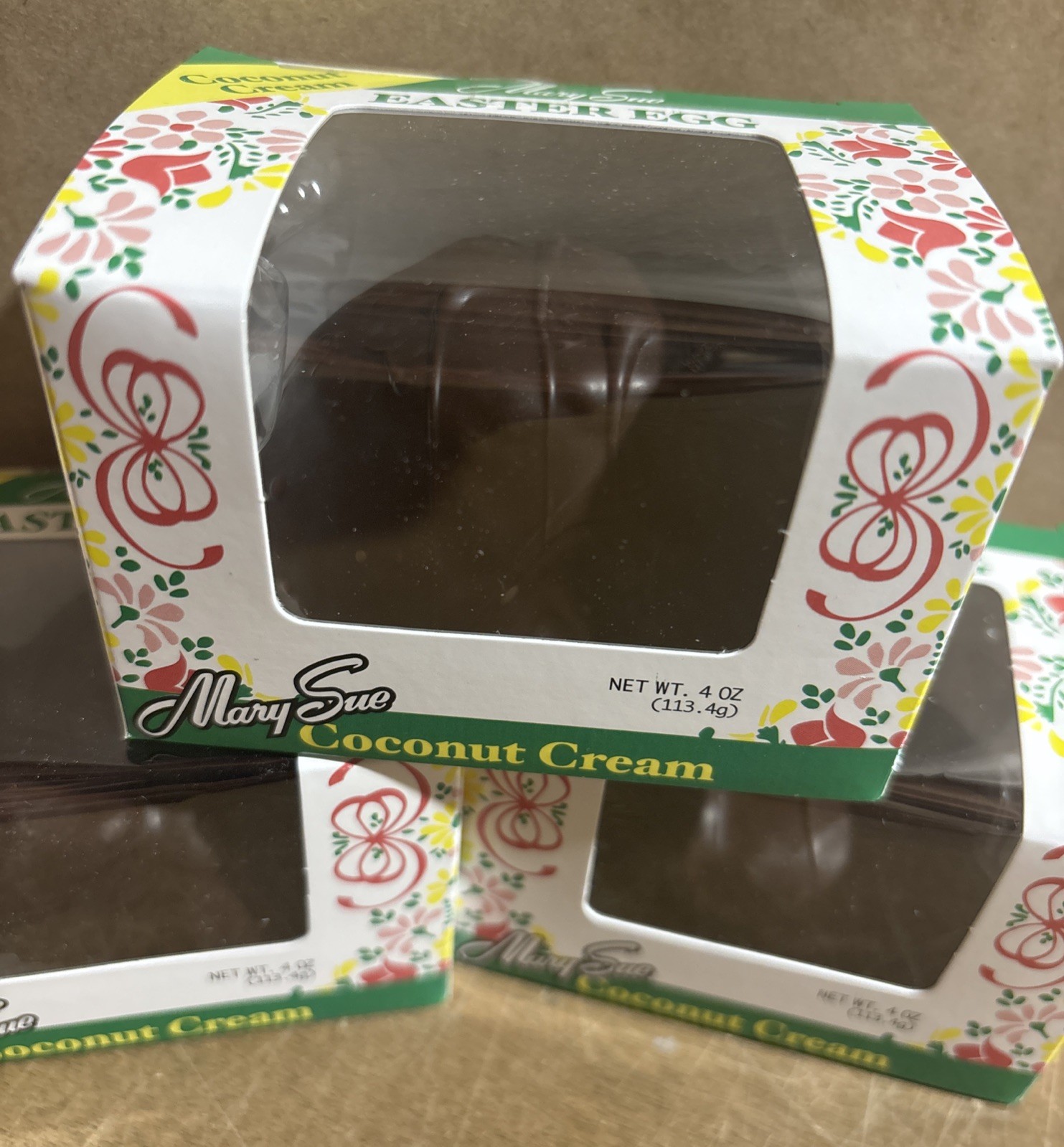 3 Mary Sue 4oz Chocolate Coconut Cream Egg Easter Hunt Candy Like Lerro Zitners