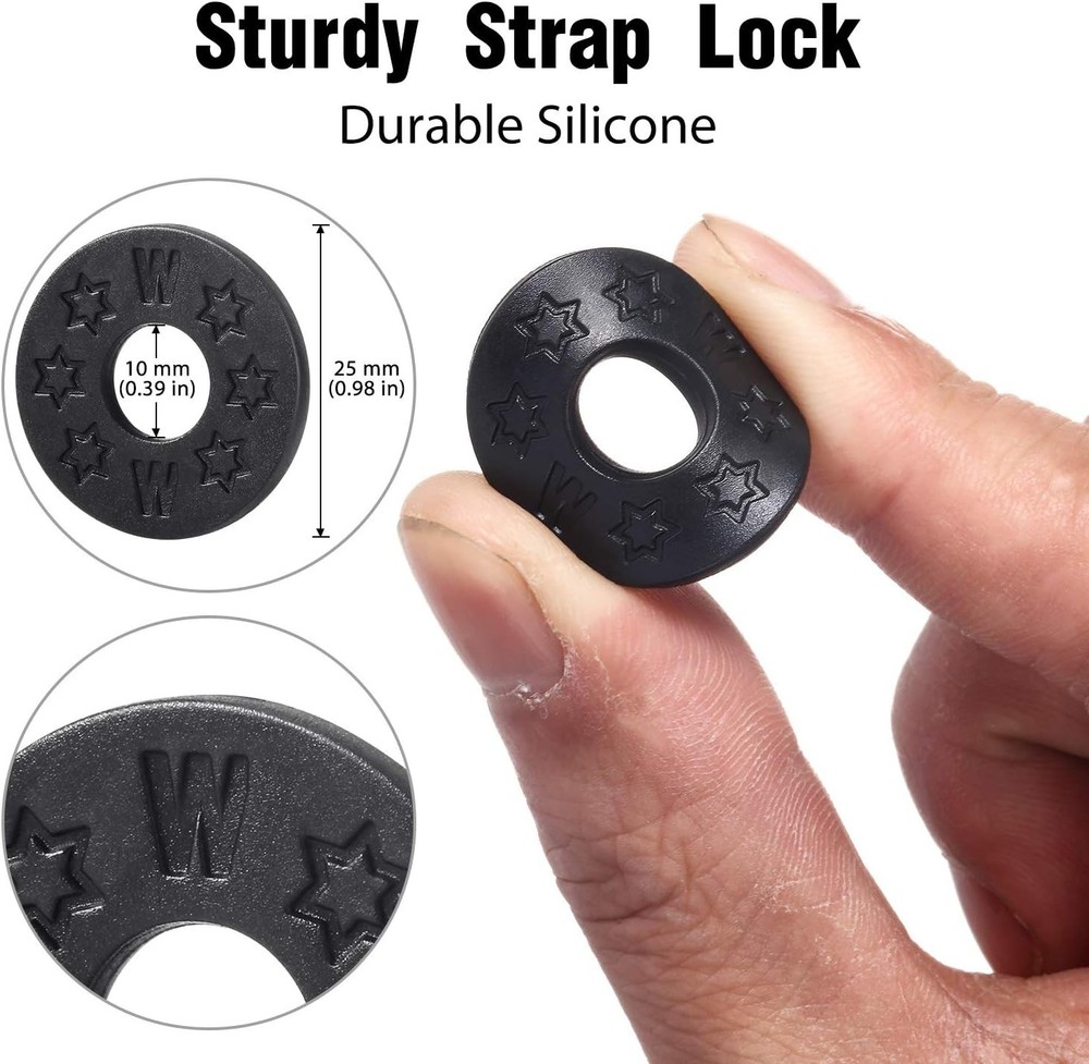 Guitar Strap Locks Silicone Blocks Rubber Black