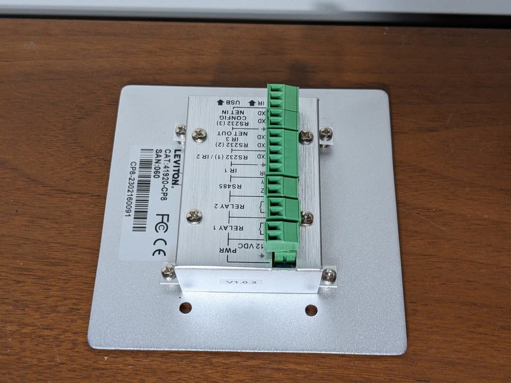 Leviton Control Sound Module Control Panel Wallplate 41920-CP8