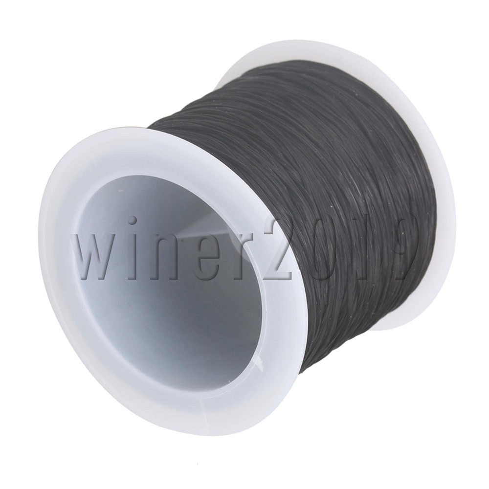 0.5mm Flat Black Elastic Bracelet String Cord Stretchy Beading Thread 60m Long