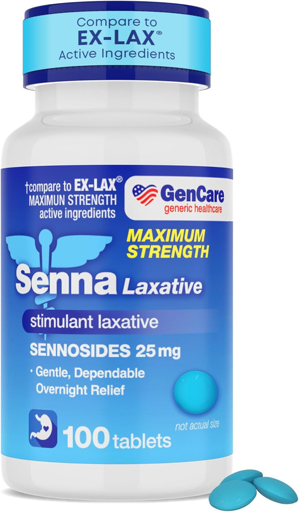 - Maximum Strength Senna Laxative 25Mg (100 Tablets) - Gentle Constipation Relie