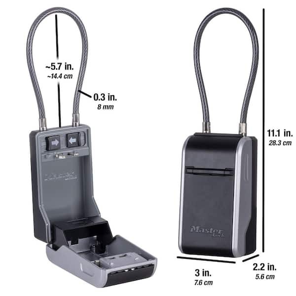 Master Lock 5482D Large Outdoor LOCK BOX with Removable Cable & Combination Dial